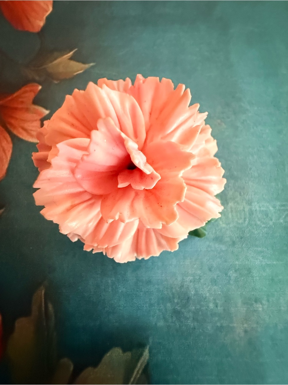 Pink Decorative Flower Brooch Accent - Clay